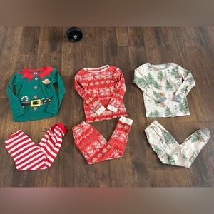 Festive Holiday Kids Pajama Set - Red, Green, and Cream